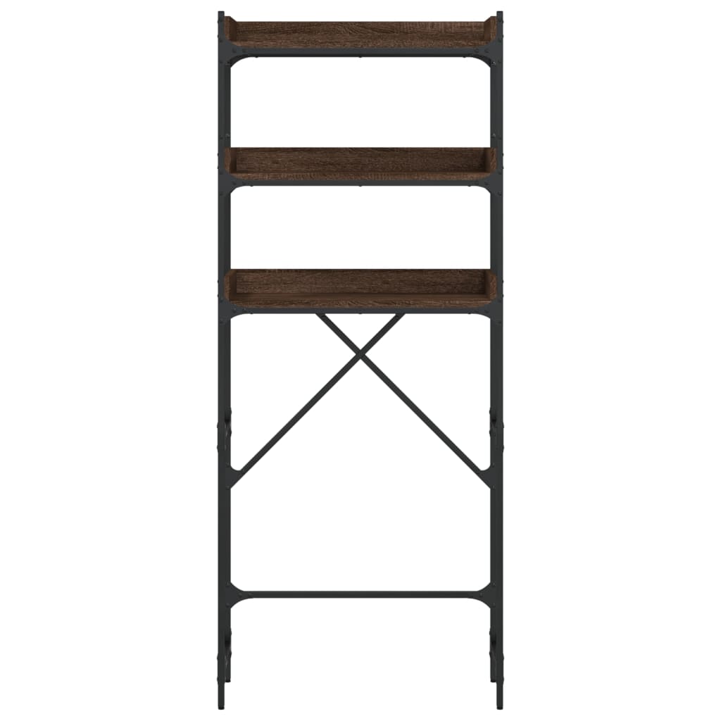 vaskemaskinereol 67x25x163 cm konstrueret træ brunt egetræ