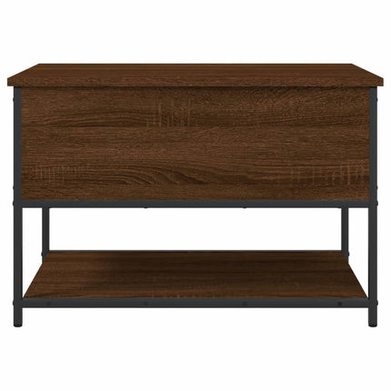 opbevaringsbænk 70x42,5x47 cm konstrueret træ brun egetræsfarve