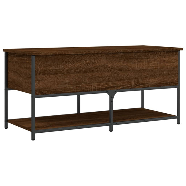opbevaringsbænk 100x42,5x47 cm konstrueret træ brunt egetræ