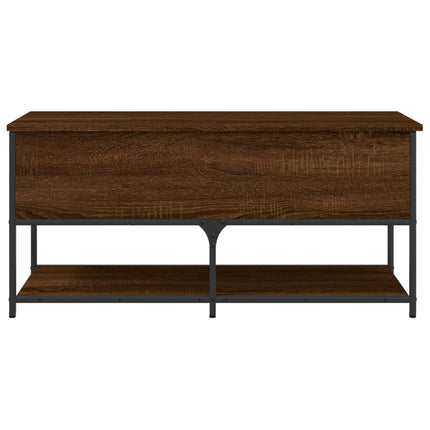 opbevaringsbænk 100x42,5x47 cm konstrueret træ brunt egetræ
