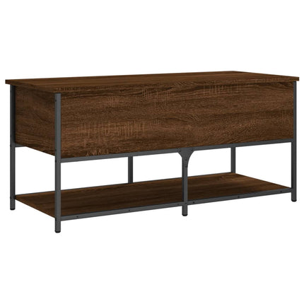 opbevaringsbænk 100x42,5x47 cm konstrueret træ brunt egetræ