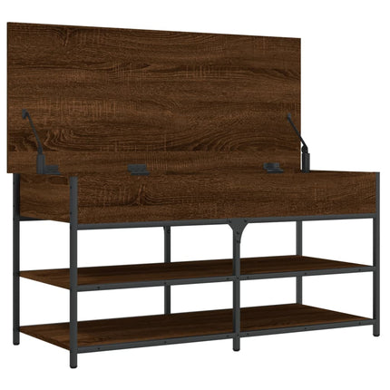 skobænk 100x42,5x50 cm konstrueret træ brun egetræsfarve