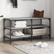 skobænk 100x38,5x49 cm konstrueret træ grå sonoma-eg