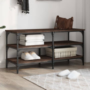 skobænk 100x38,5x49 cm konstrueret træ brun egetræsfarve