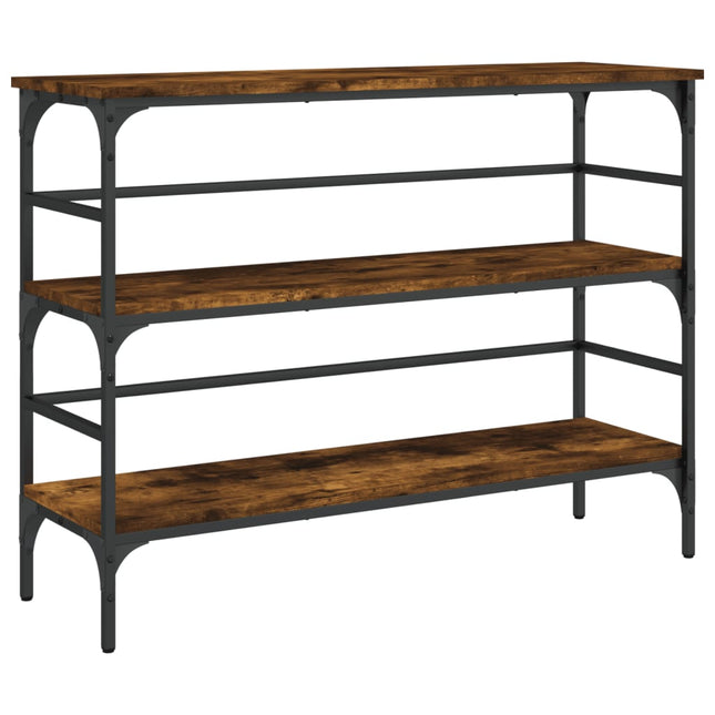 konsolbord 100x32x75 cm konstrueret træ røget egetræsfarve