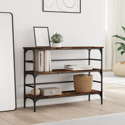 konsolbord 100x32x75 cm konstrueret træ røget egetræsfarve