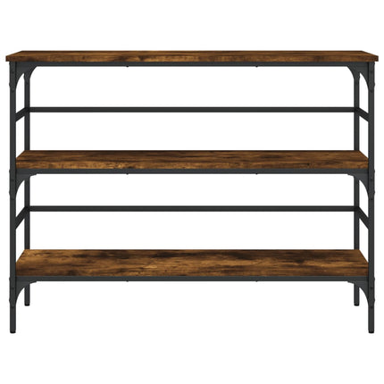 konsolbord 100x32x75 cm konstrueret træ røget egetræsfarve