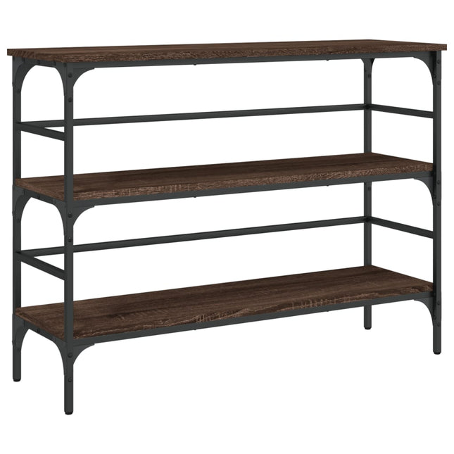 konsolbord 100x32x75 cm konstrueret træ brun egetræsfarve