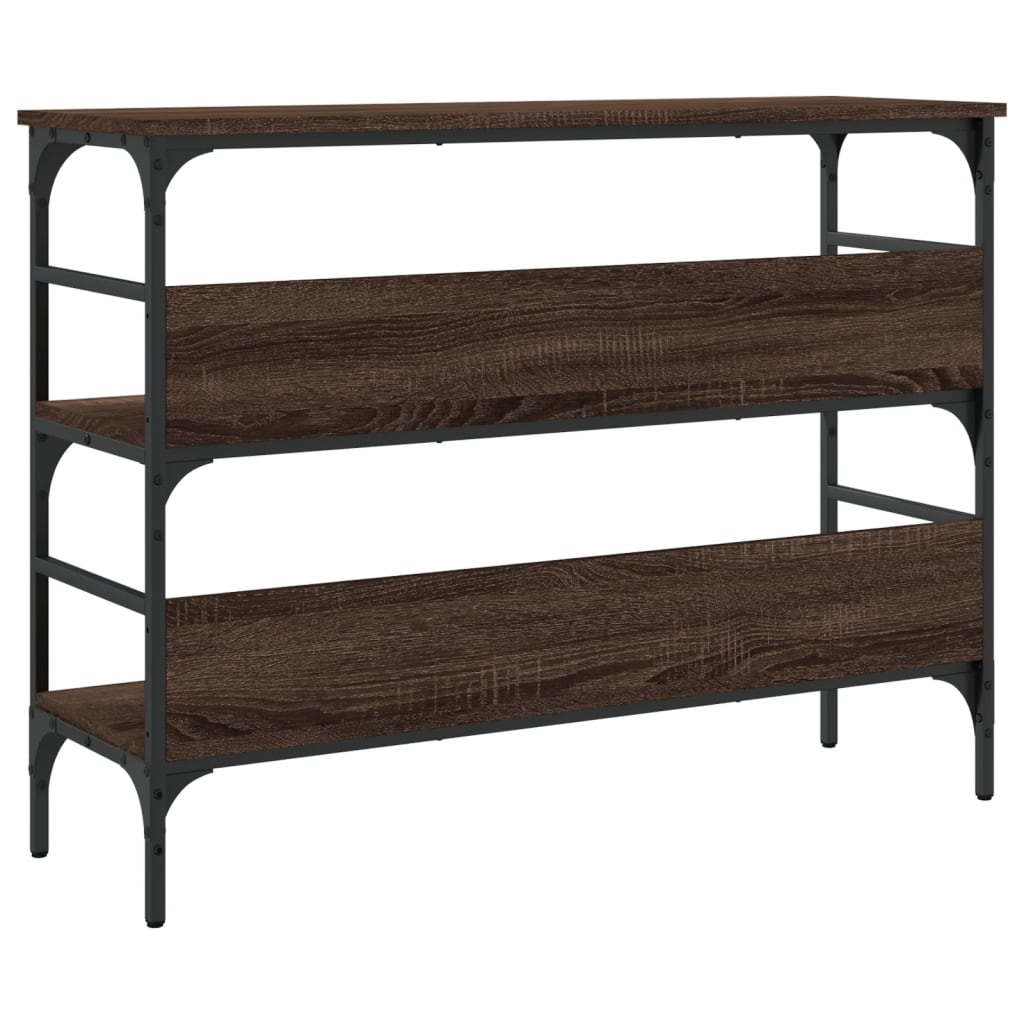 konsolbord 100x32x75 cm konstrueret træ brun egetræsfarve