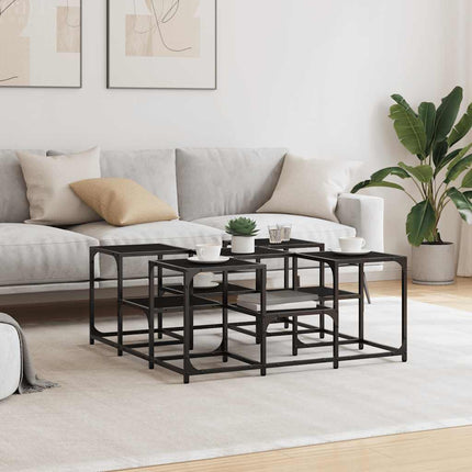 sofabord 91x91x40 cm konstrueret træ sort