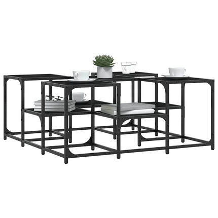 sofabord 91x91x40 cm konstrueret træ sort