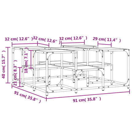 sofabord 91x91x40 cm konstrueret træ sonoma-eg