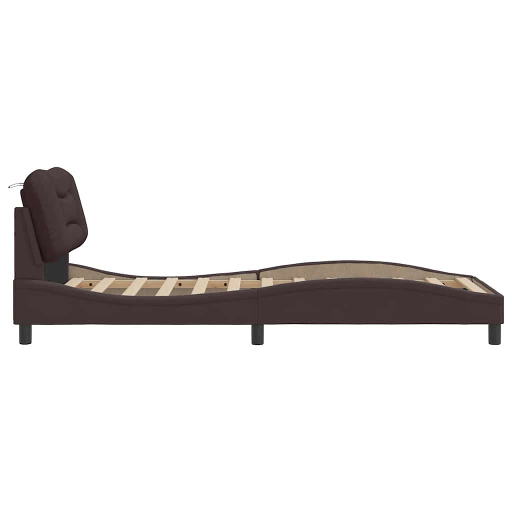 sengeramme uden madras Hvar Mørkebrun 90x190 cm Stof