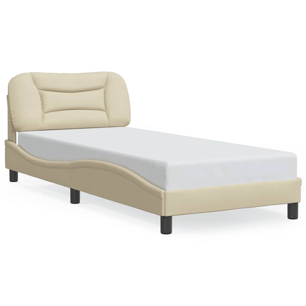 sengeramme uden madras Hvar 90x200 cm stof cremefarvet