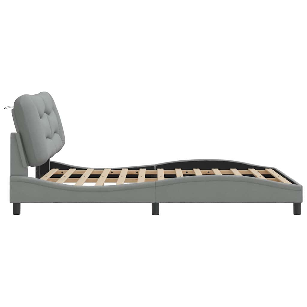sengeramme uden madras Hvar 140x190 cm stof lysegrå