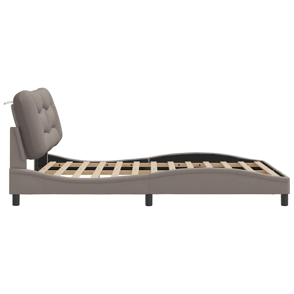 sengeramme uden madras Hvar 140x190 cm stof gråbrun
