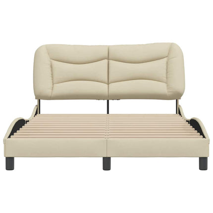 sengeramme uden madras Hvar 140x190 cm stof cremefarvet