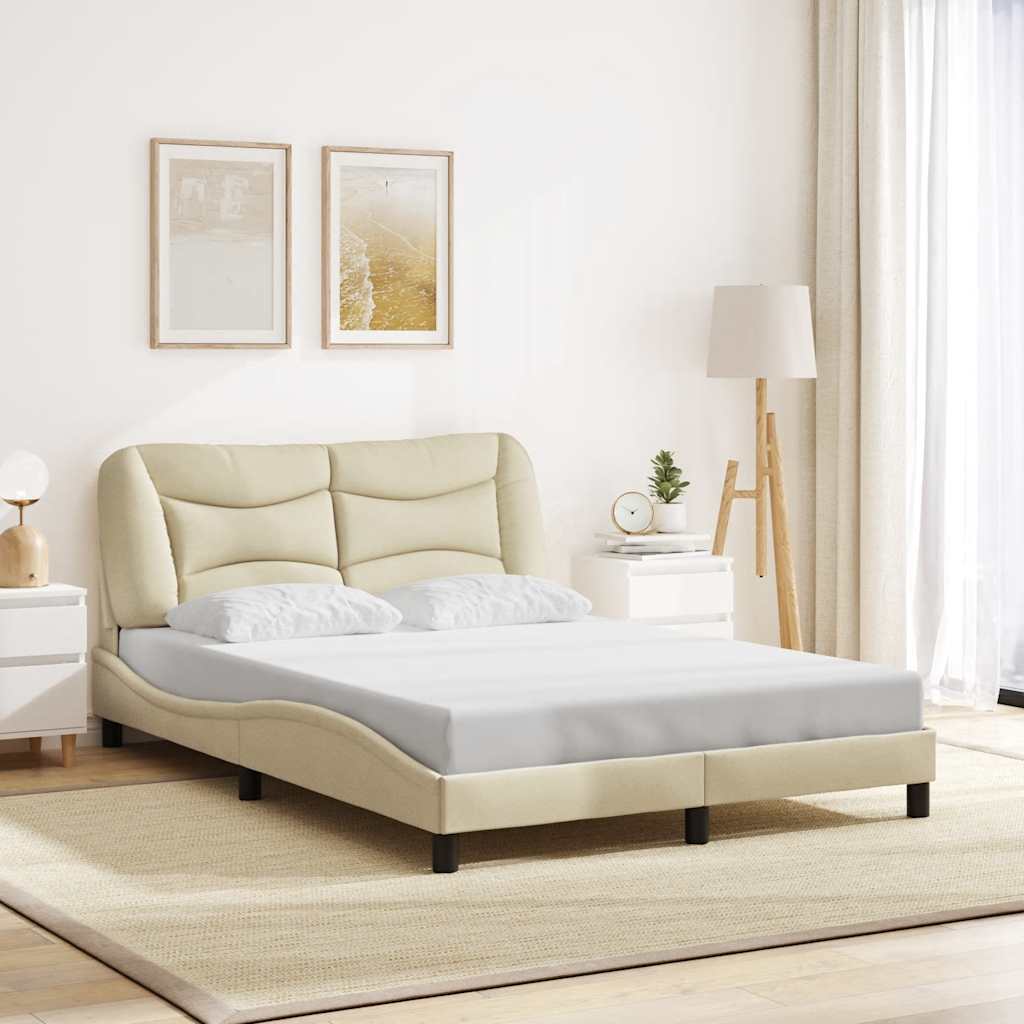 sengeramme uden madras Hvar 140x190 cm stof cremefarvet