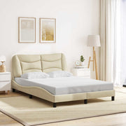 sengeramme uden madras Hvar 140x190 cm stof cremefarvet