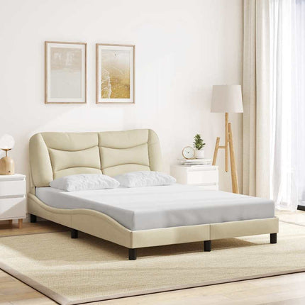 sengeramme uden madras Hvar 140x190 cm stof cremefarvet