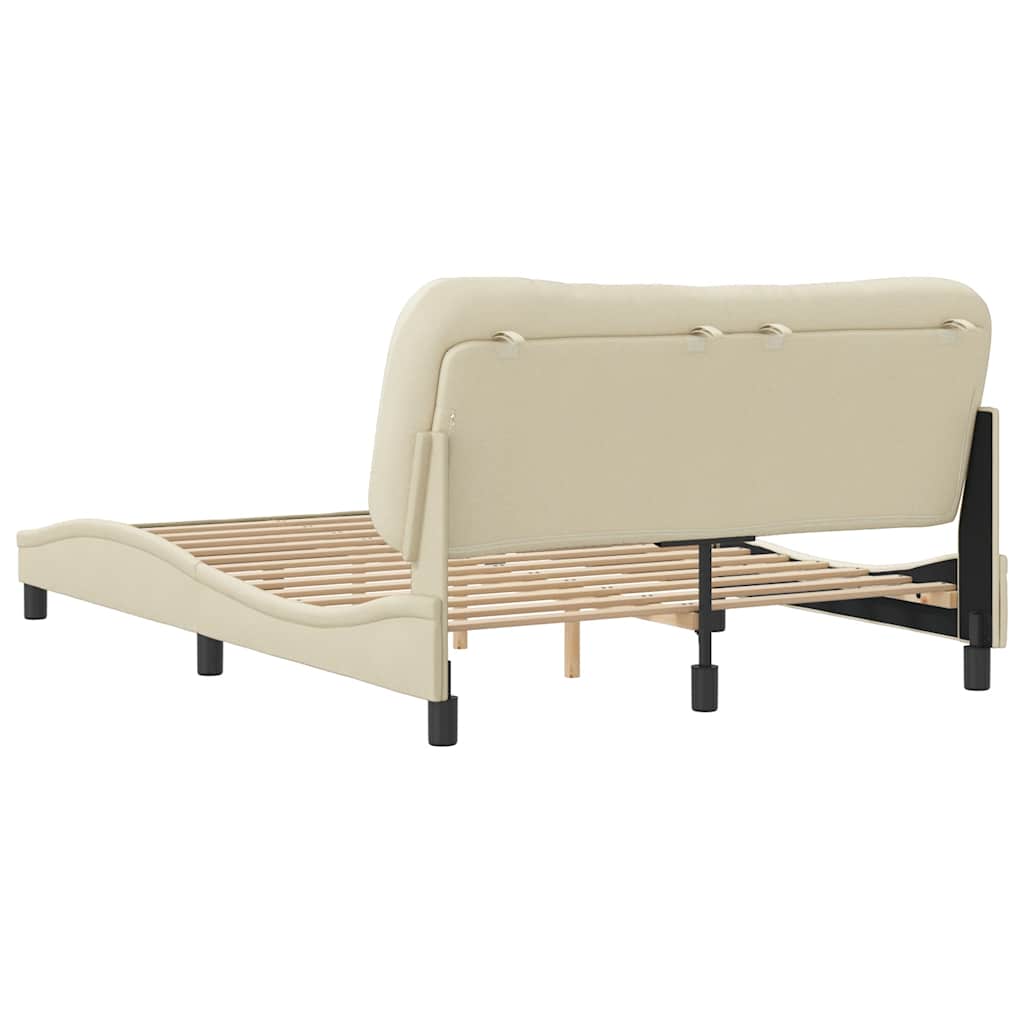 sengeramme uden madras Hvar 140x200 cm stof cremefarvet