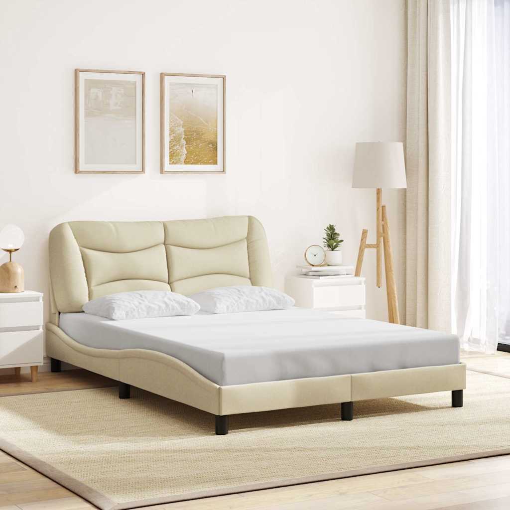 sengeramme uden madras Hvar 140x200 cm stof cremefarvet