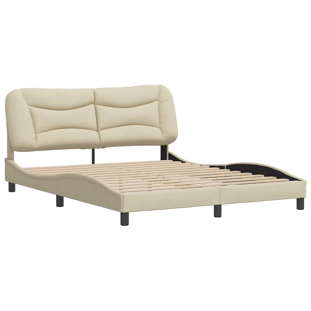 sengeramme uden madras Hvar 160x200 cm stof cremefarvet