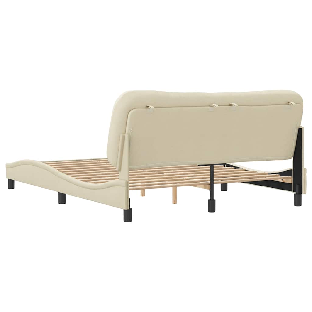 sengeramme uden madras Hvar 160x200 cm stof cremefarvet