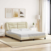 sengeramme uden madras Hvar 160x200 cm stof cremefarvet