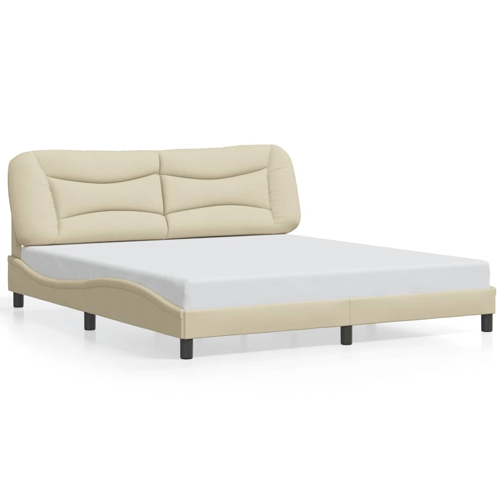 sengeramme uden madras Hvar 180x200 cm stof cremefarvet