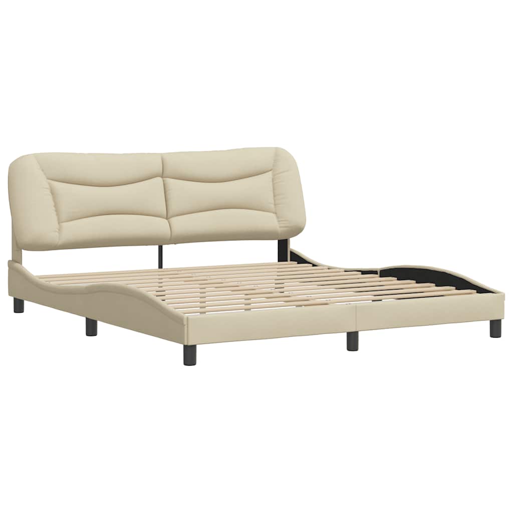 sengeramme uden madras Hvar 180x200 cm stof cremefarvet