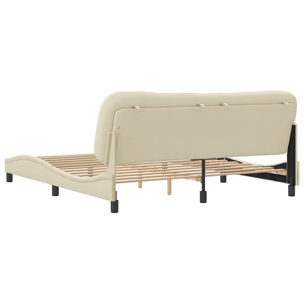 sengeramme uden madras Hvar 180x200 cm stof cremefarvet