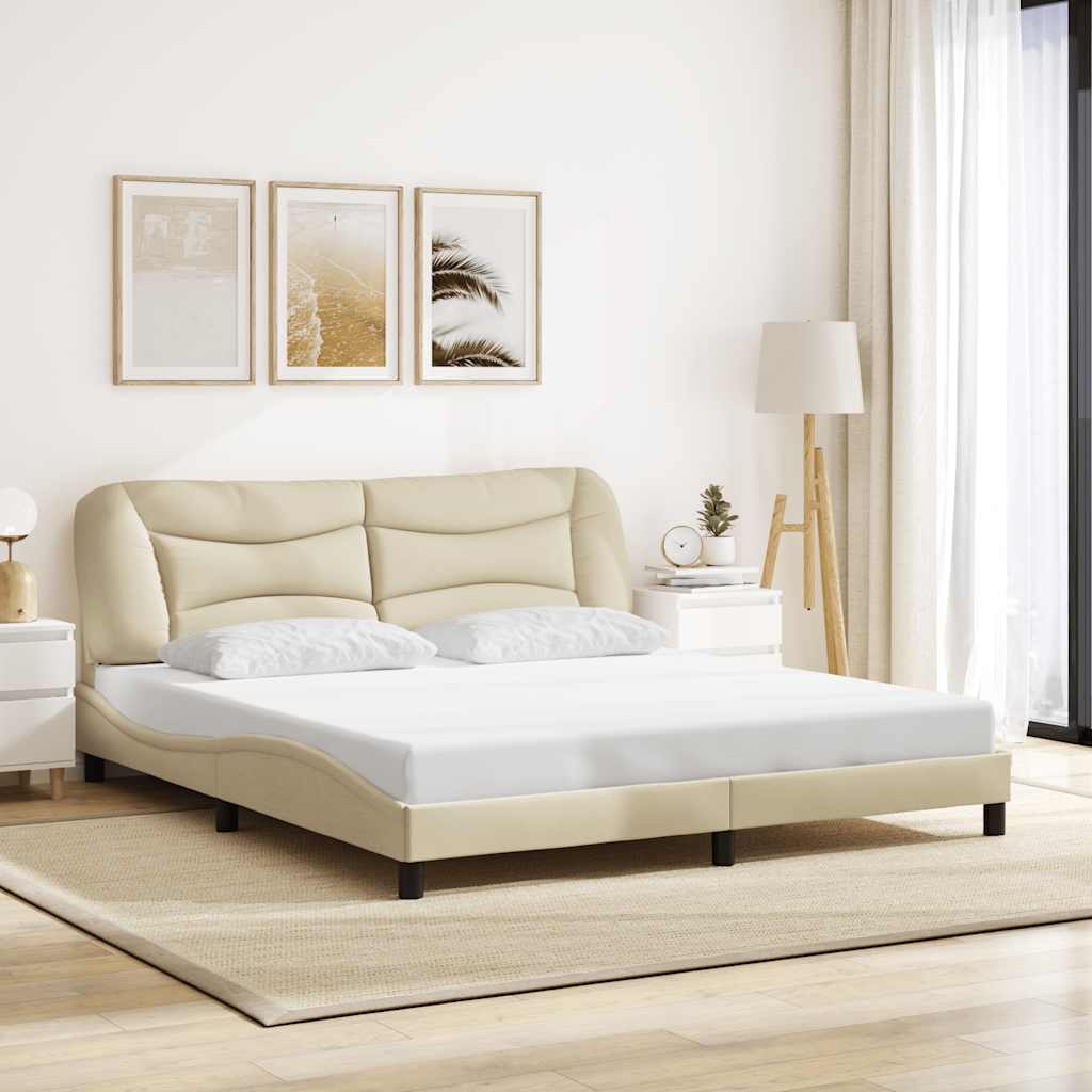 sengeramme uden madras Hvar 180x200 cm stof cremefarvet