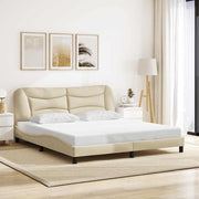 sengeramme uden madras Hvar 180x200 cm stof cremefarvet