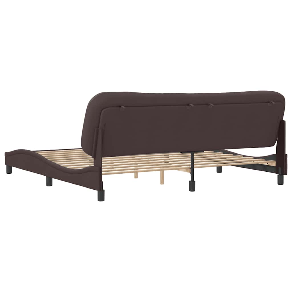 sengeramme uden madras Hvar 200x200 cm stof mørkebrun