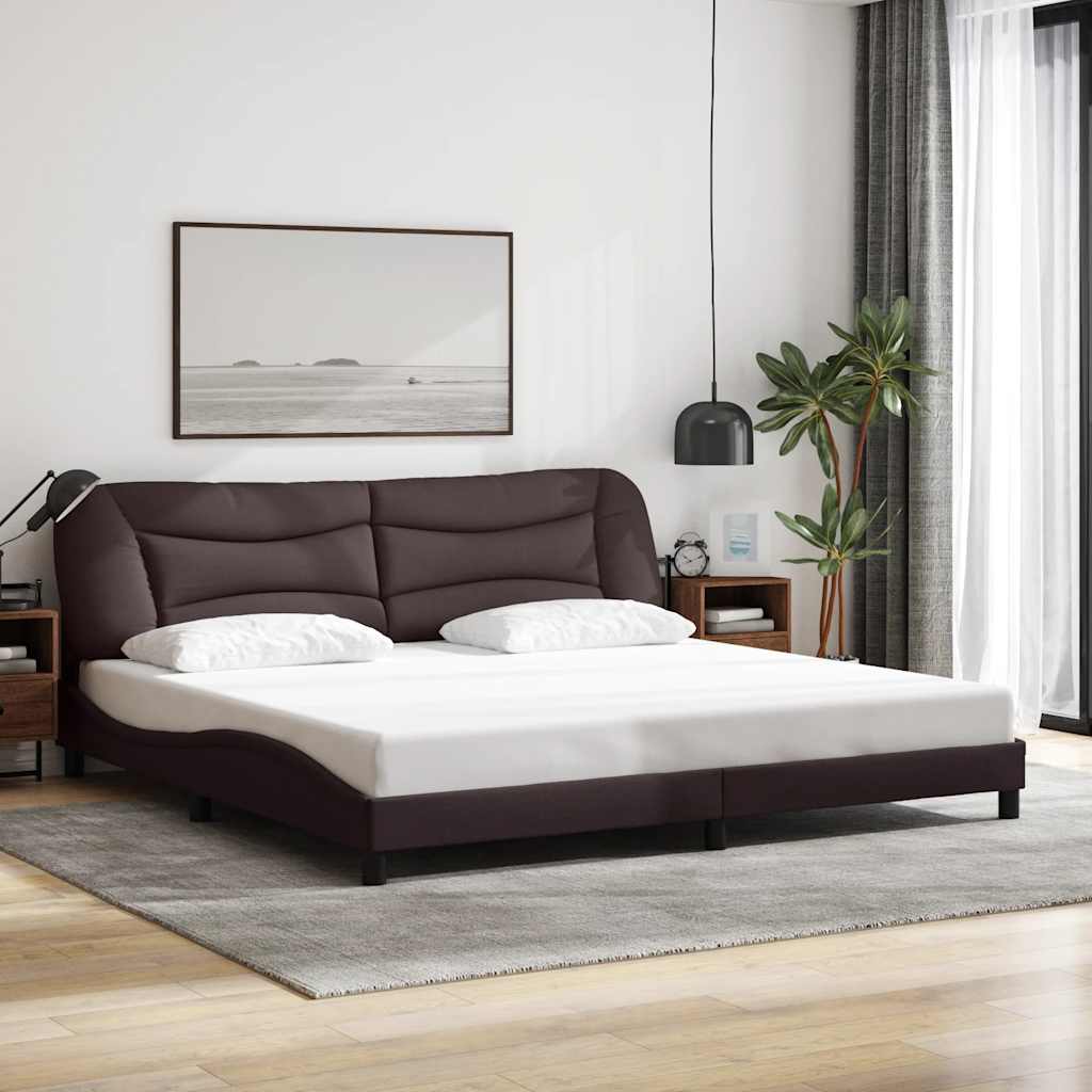 sengeramme uden madras Hvar 200x200 cm stof mørkebrun