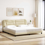 sengeramme uden madras Hvar 200x200 cm stof cremefarvet