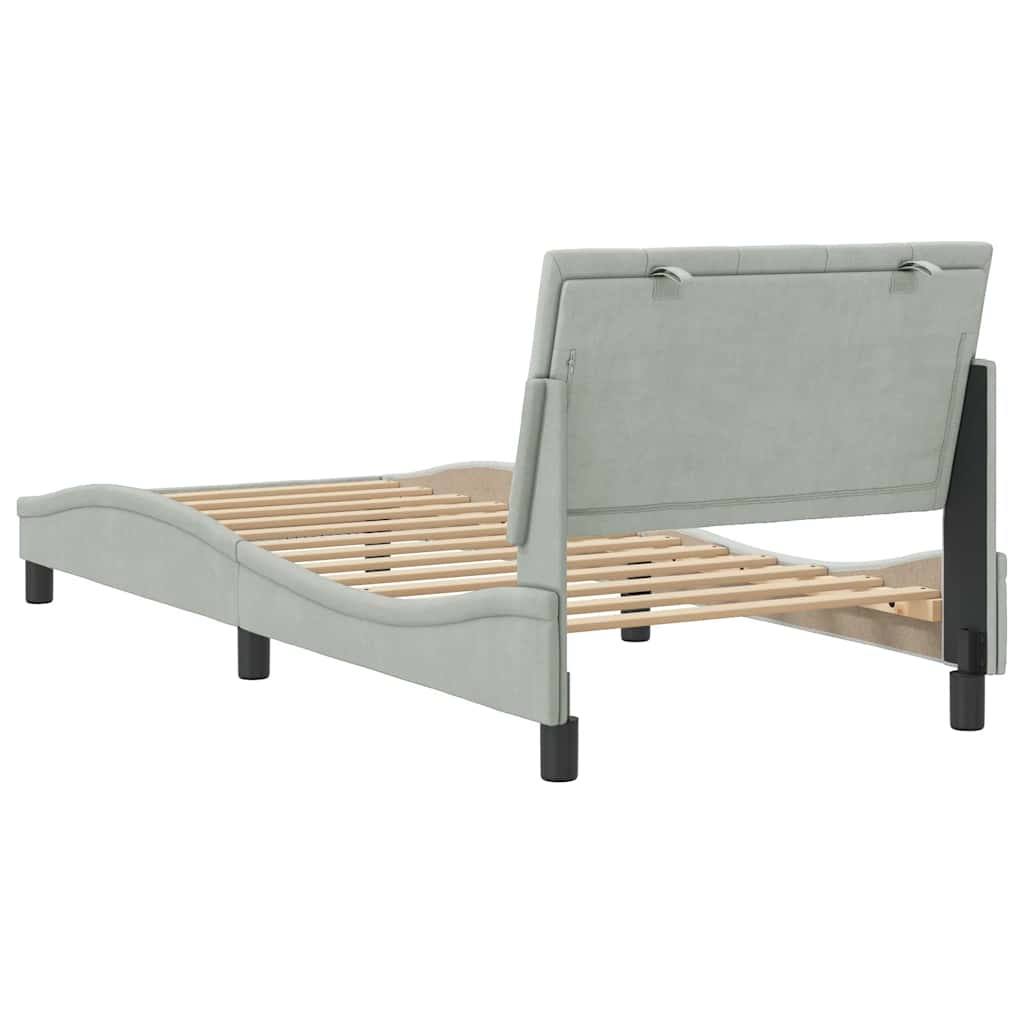 sengeramme uden madras Hanko Lysegrå 80x200 cm Fløjl