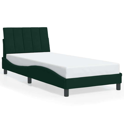 sengeramme uden madras Hanko Mørkegrøn 90x190 cm Fløjl