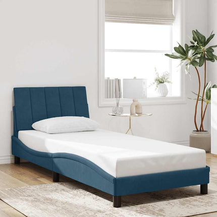 sengeramme uden madras Hanko 90x190 cm fløjl blå