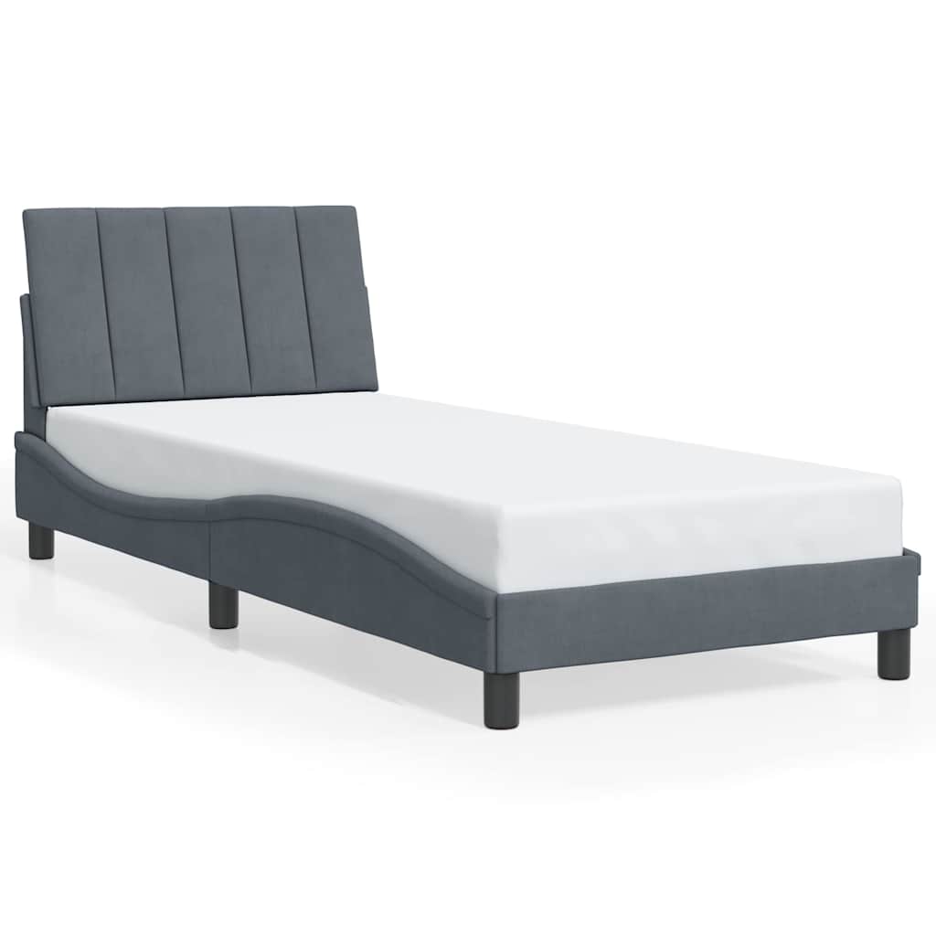sengeramme uden madras Hanko Mørkegrå 90x200 cm Fløjl