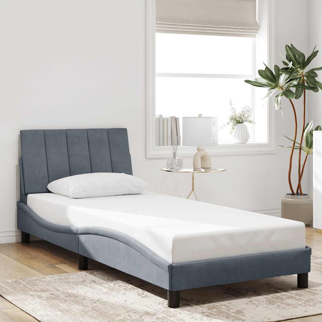 sengeramme uden madras Hanko Mørkegrå 90x200 cm Fløjl