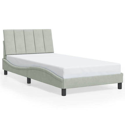 sengeramme uden madras Hanko Lysegrå 100x200 cm Fløjl