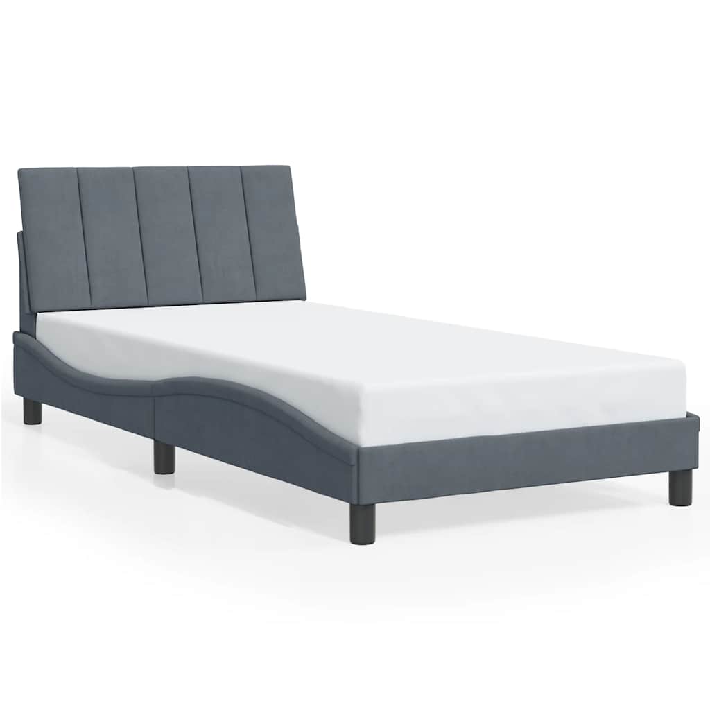 sengeramme uden madras Hanko Mørkegrå 100x200 cm Fløjl
