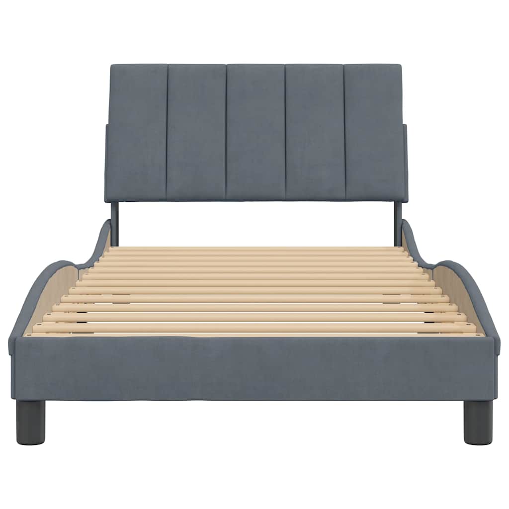 sengeramme uden madras Hanko Mørkegrå 100x200 cm Fløjl