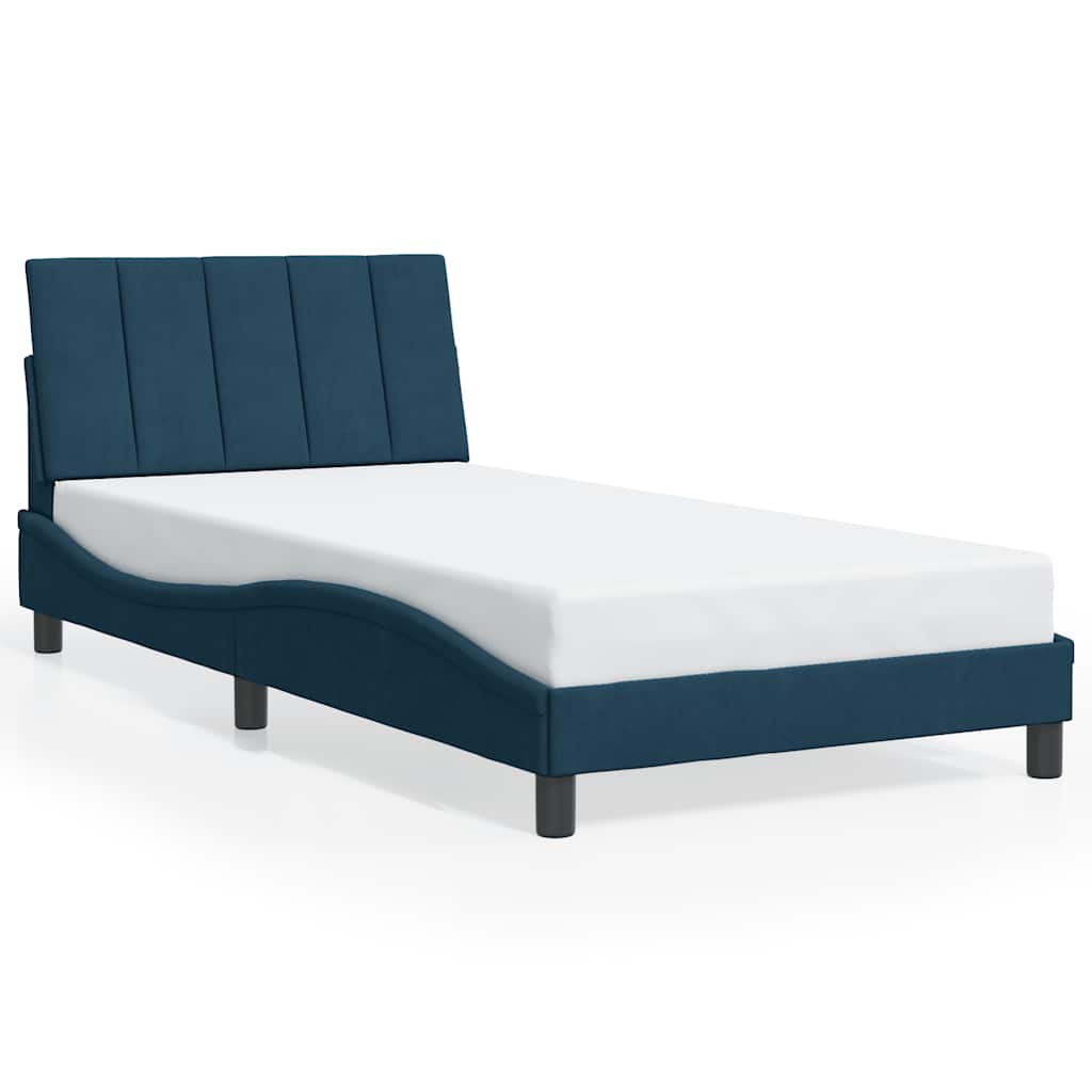 sengeramme uden madras Hanko 100x200 cm fløjl blå