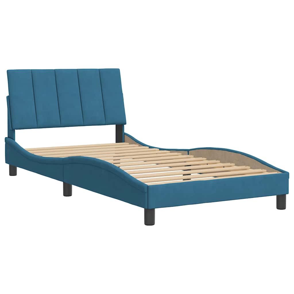 sengeramme uden madras Hanko 100x200 cm fløjl blå