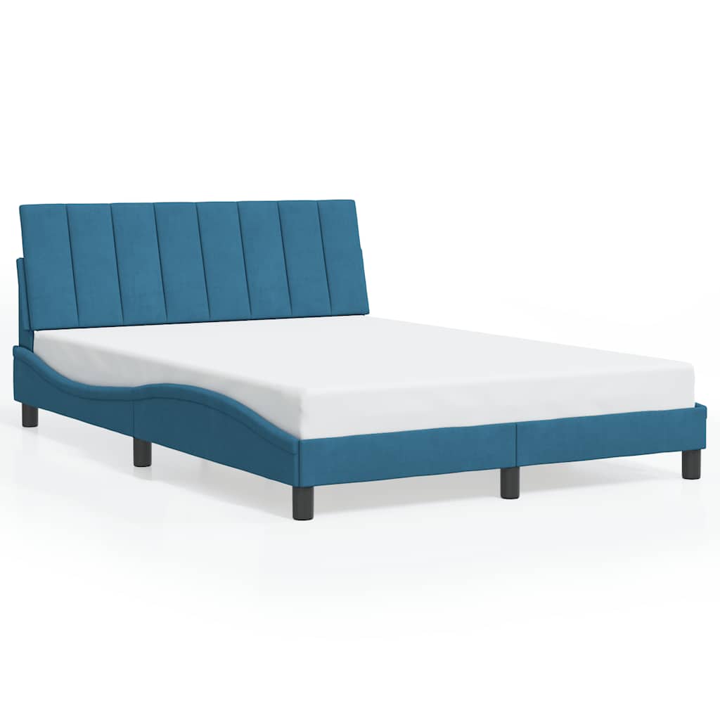sengeramme uden madras Hanko 140x190 cm velour blå