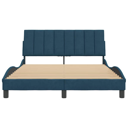 sengeramme uden madras Hanko 140x190 cm velour blå