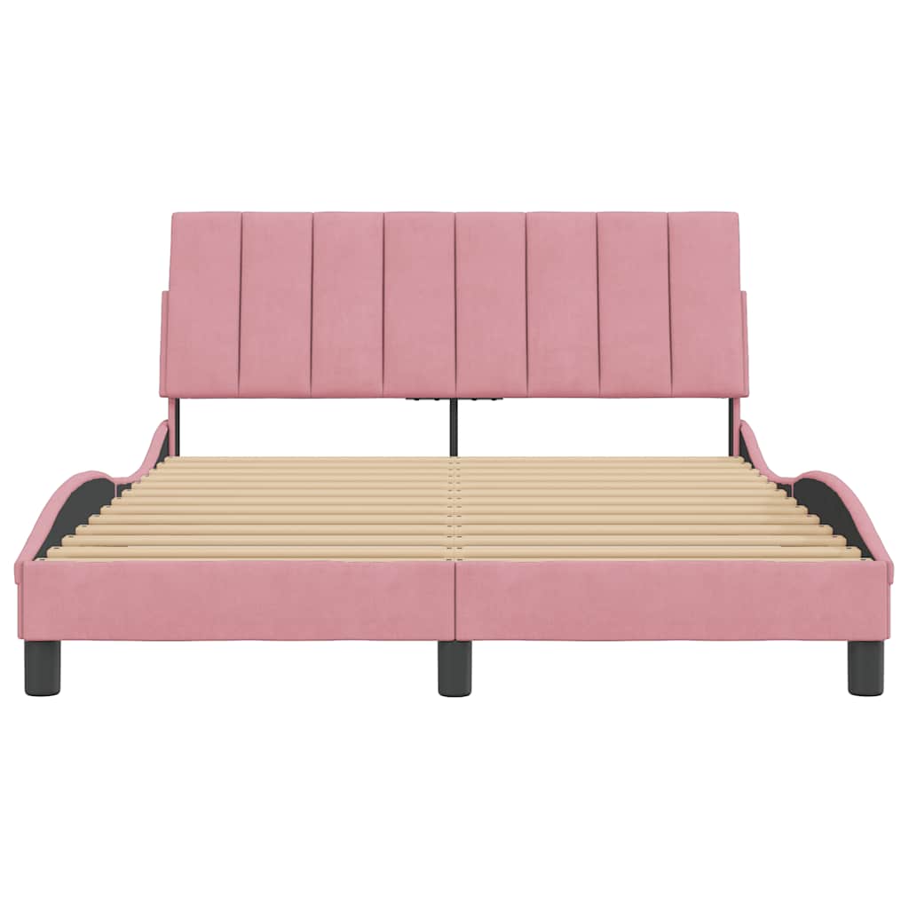 sengeramme uden madras Hanko 140x190 cm fløjl pink